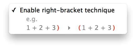 Bracket R Menu