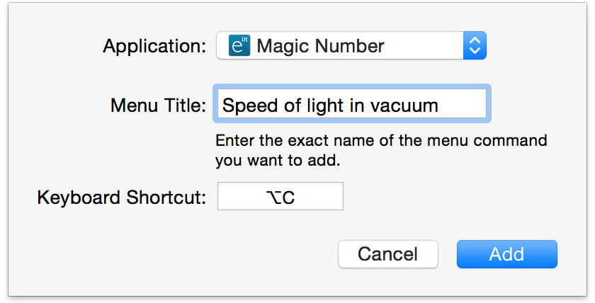 Add Shortcut