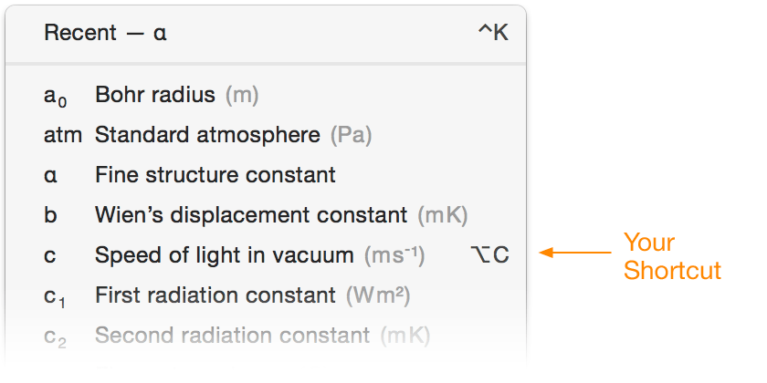 Constant Menu with Custom Shortcut