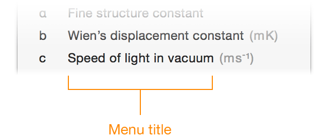 Constant Menu Title