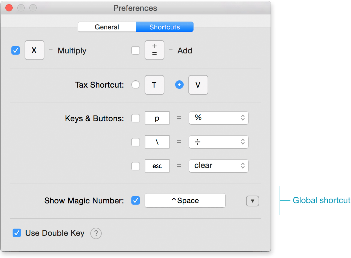 Preferences Shortcuts 2.6