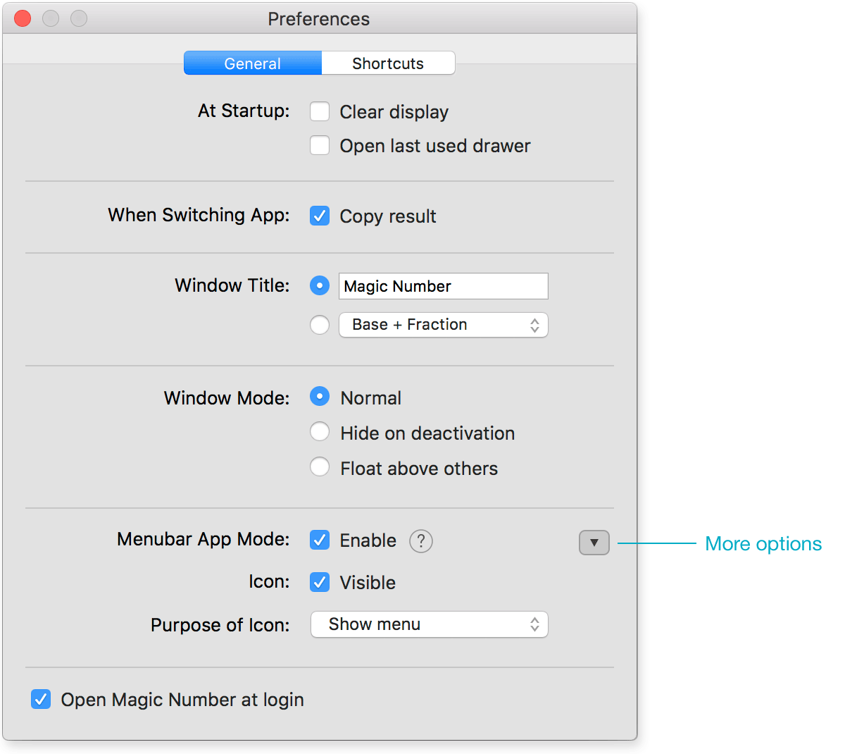 Preferences Menubar App Mode