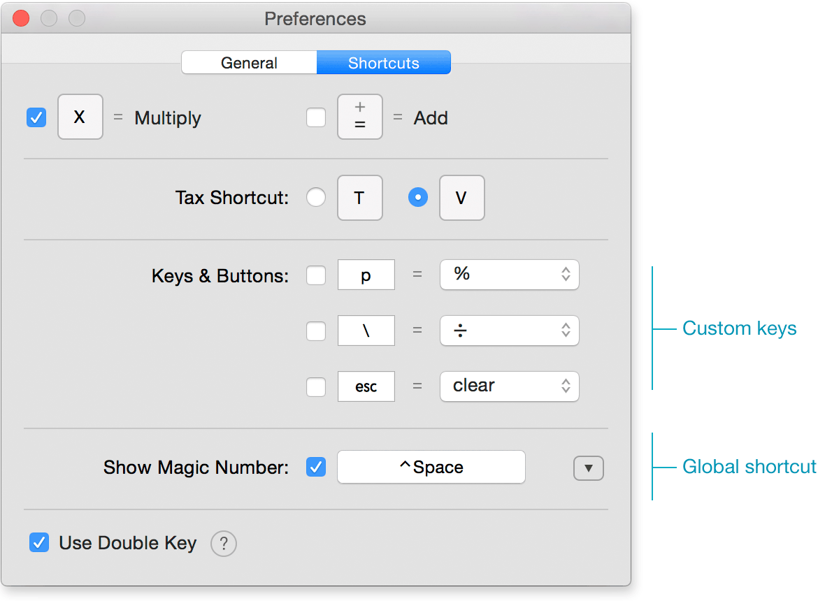 Preferences Shortcuts 2.6