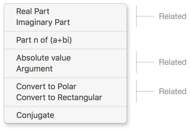 Complex Function Menus