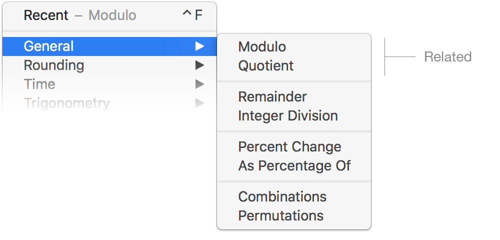 Extra Functions Menu Related Group