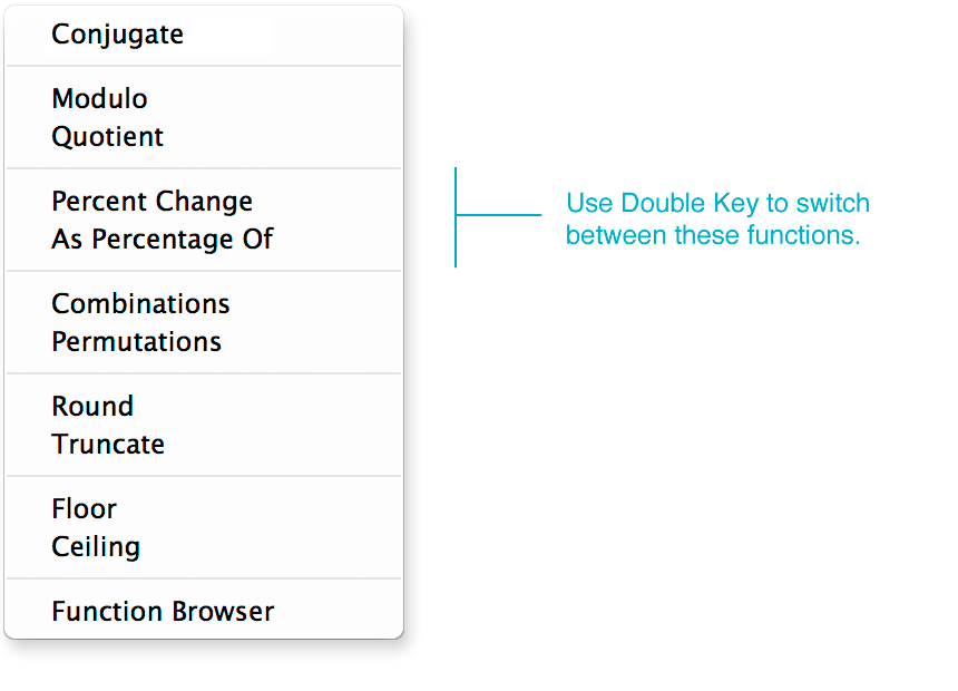 Extra Functions Menu